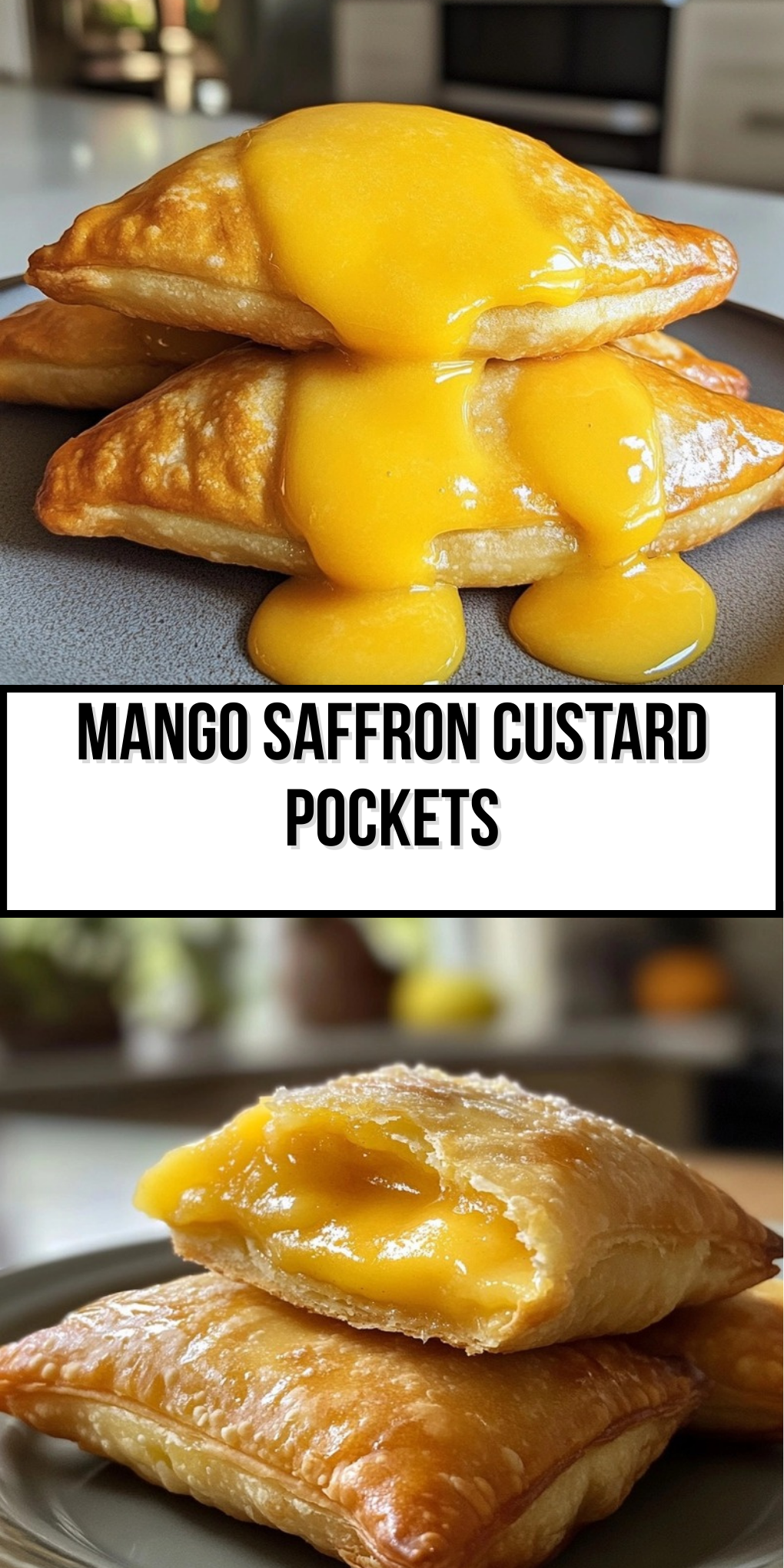 Mango Saffron Custard Pockets