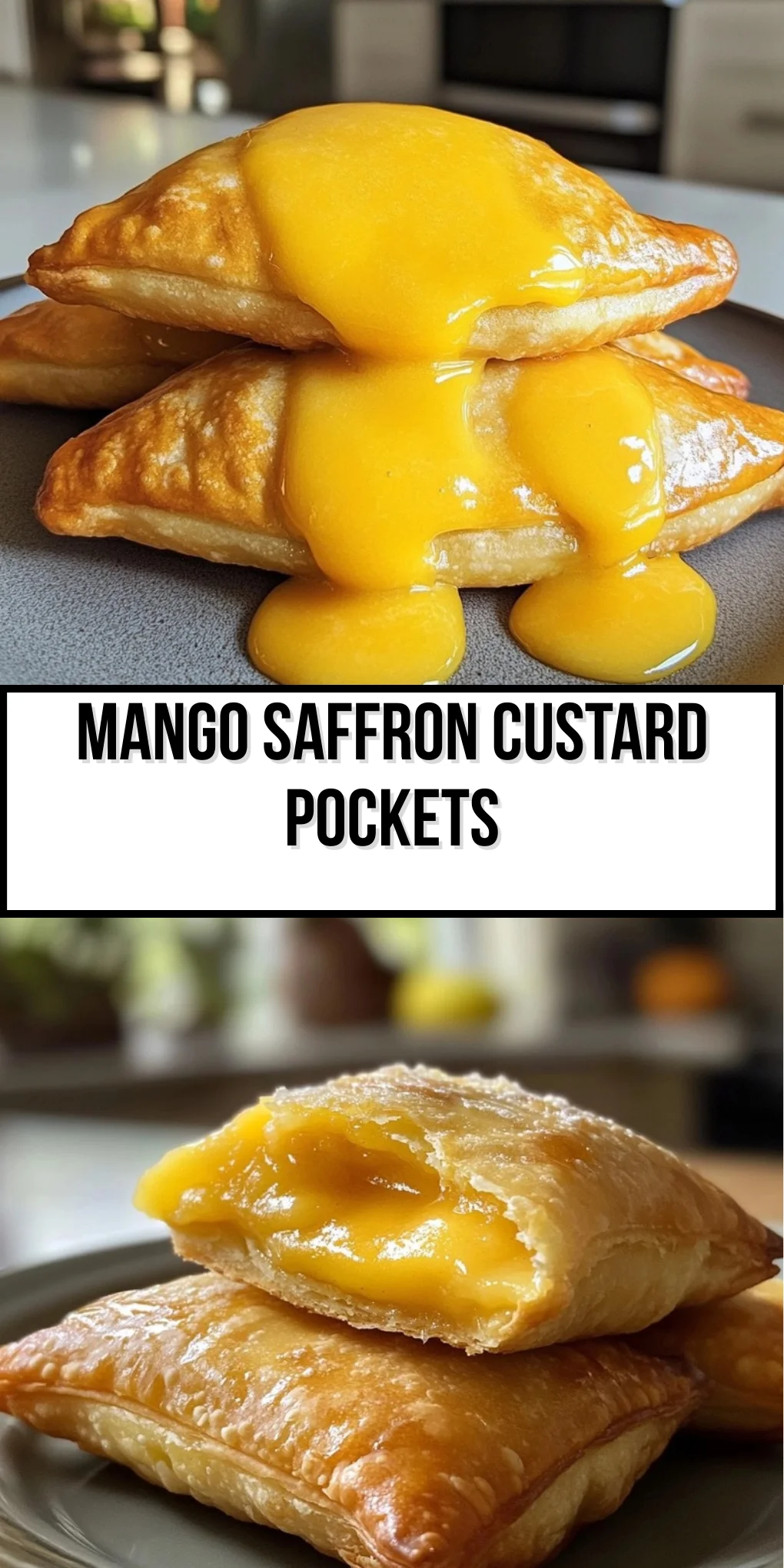 Mango Saffron Custard Pockets