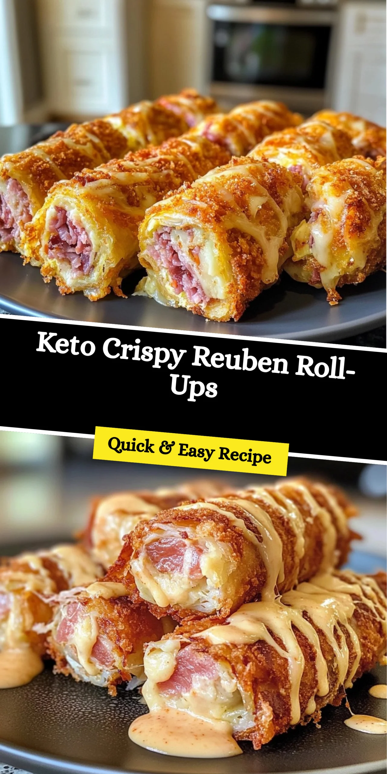 Keto Crispy Reuben Roll-Ups