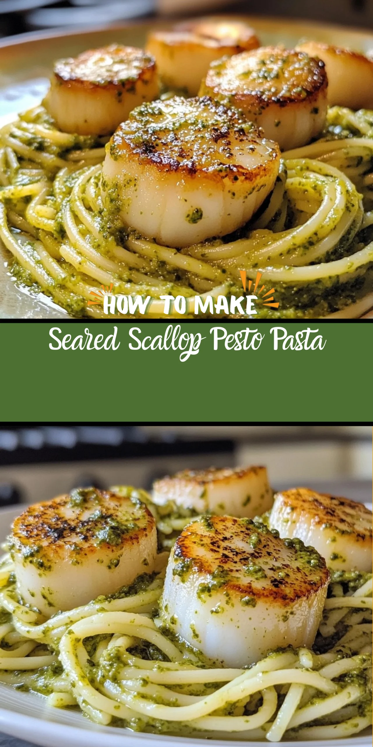 Seared Scallop Pesto Pasta
