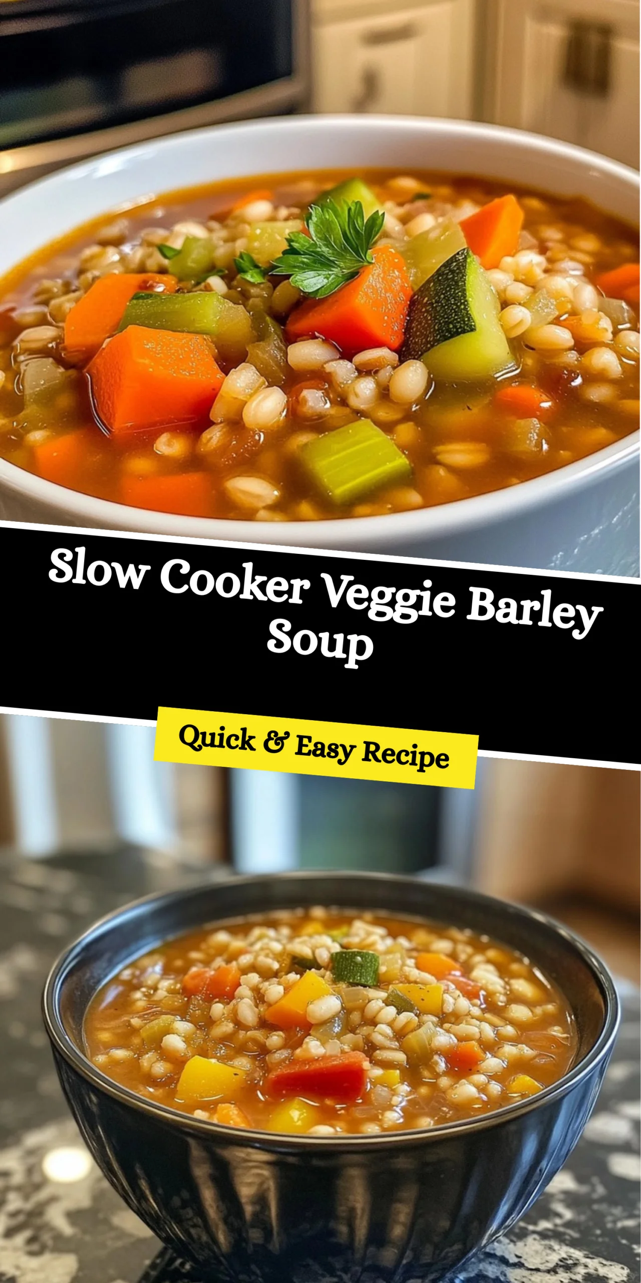 Slow Cooker Veggie Barley Soup