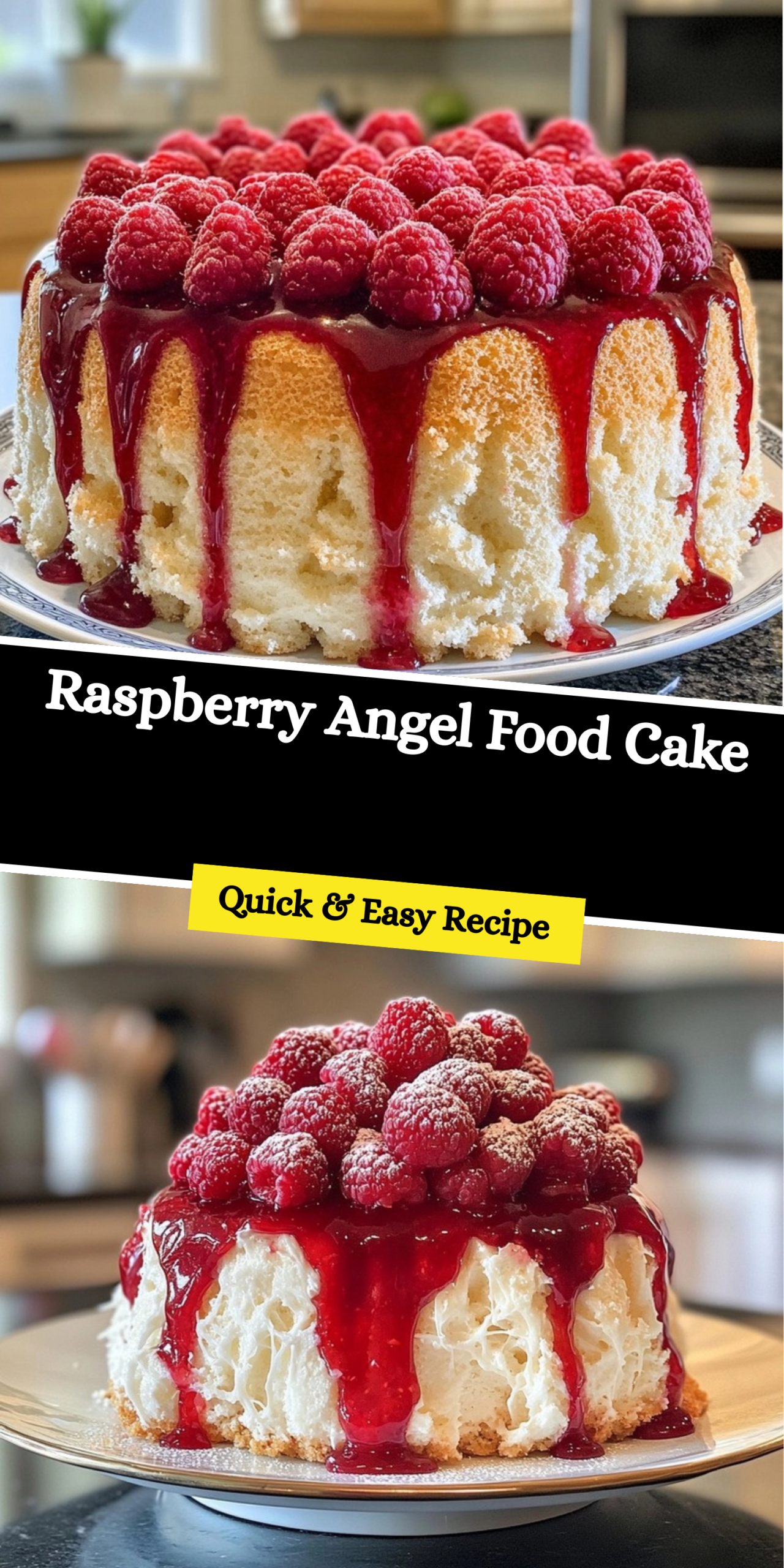 Raspberry Angel Food Cake