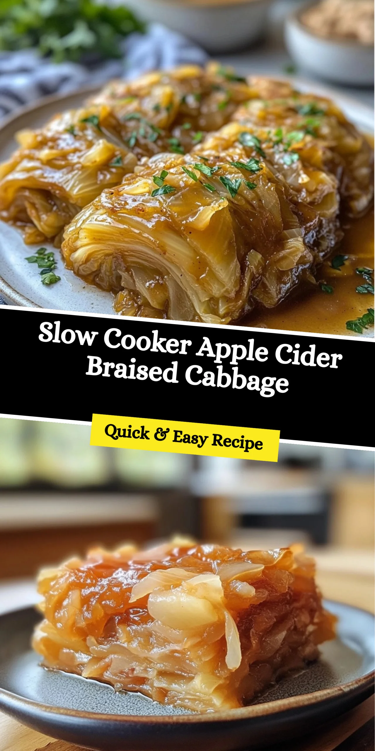 Slow Cooker Apple Cider Braised Cabbage