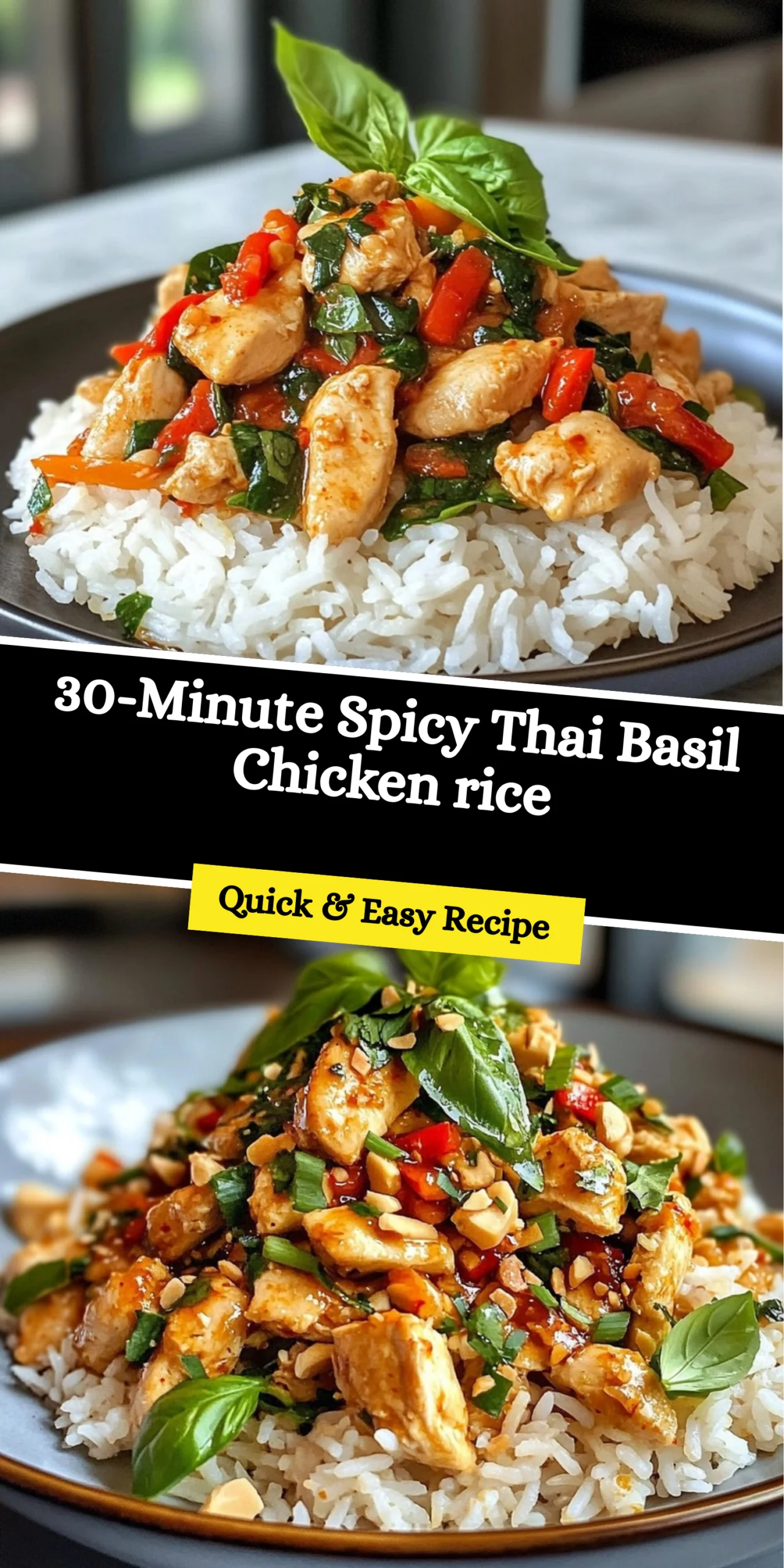 30-Minute Spicy Thai Basil Chicken rice