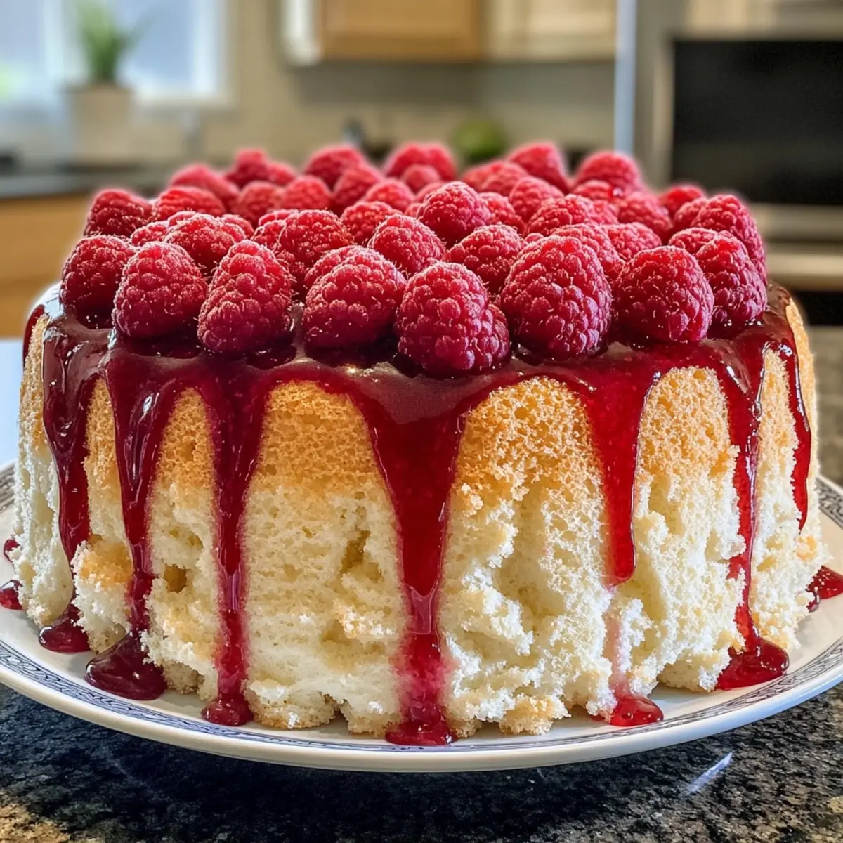 Raspberry Angel Food Cake