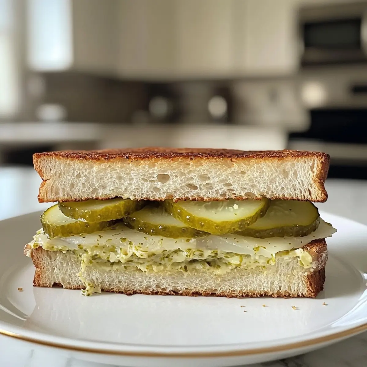 Crispy Dill Pickle Bread Sandwichd Sandwich
