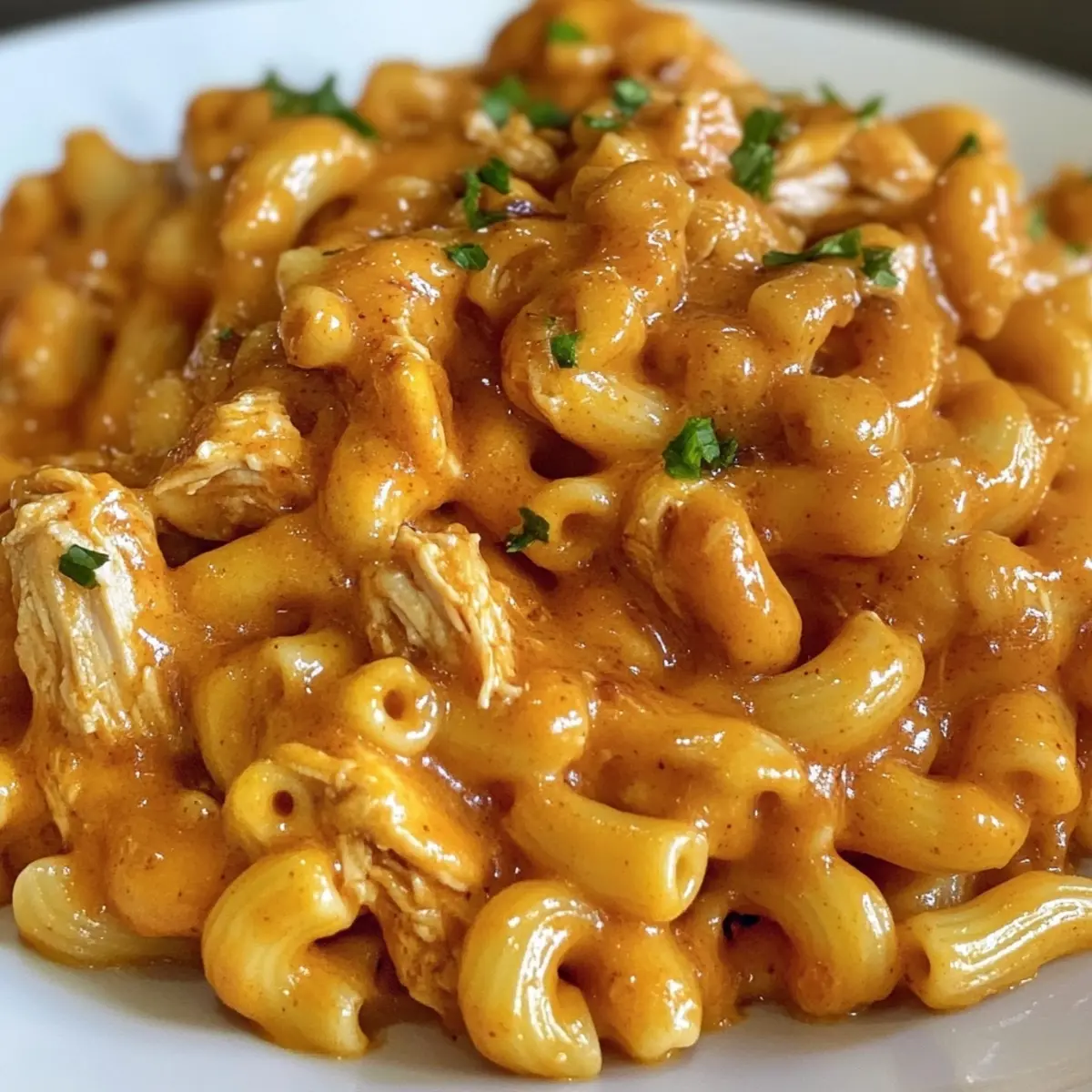 Crockpot BBQ Chicken Mac and Cheese