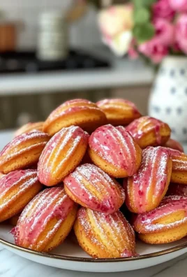 Raspberry Rose Water Madeleines