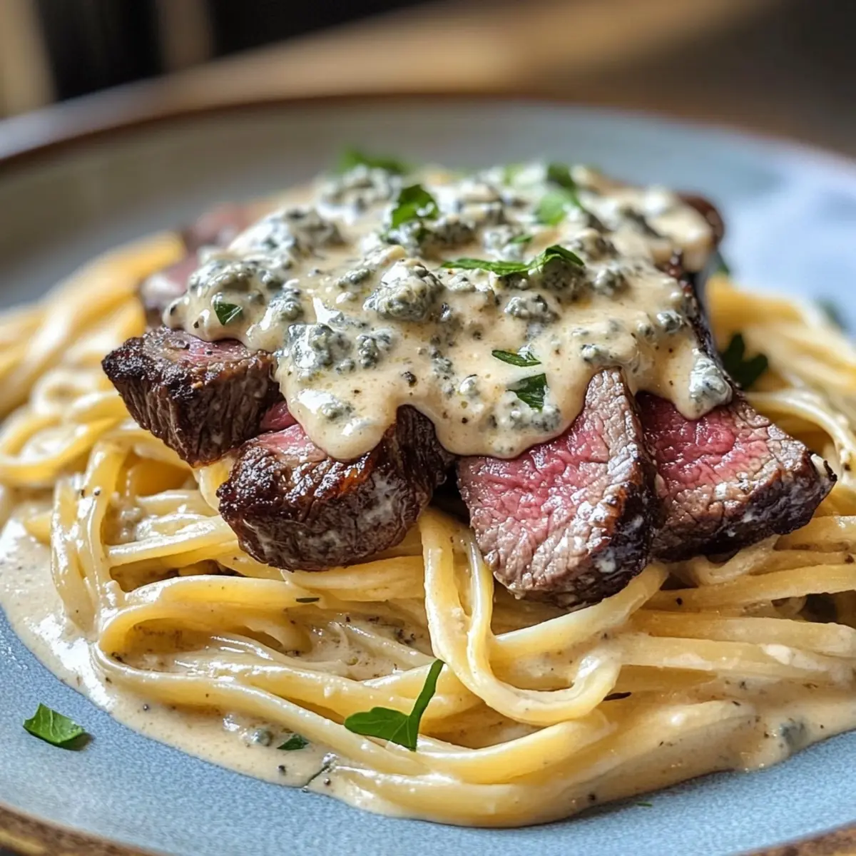 Creamy Gorgonzola Steak Pasta