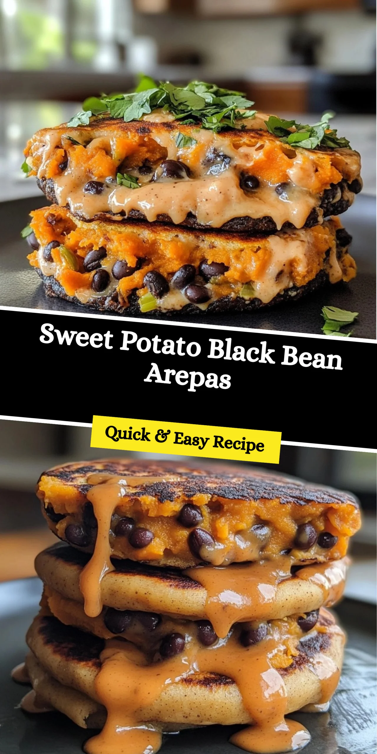 Sweet Potato Black Bean Arepas