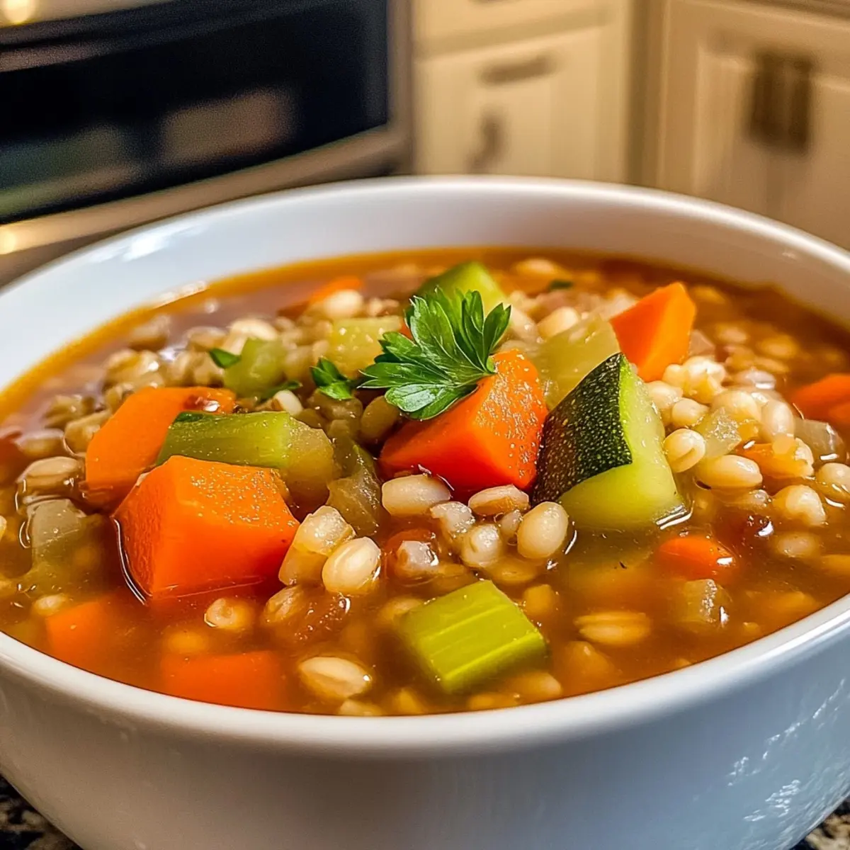 Slow Cooker Veggie Barley Soup