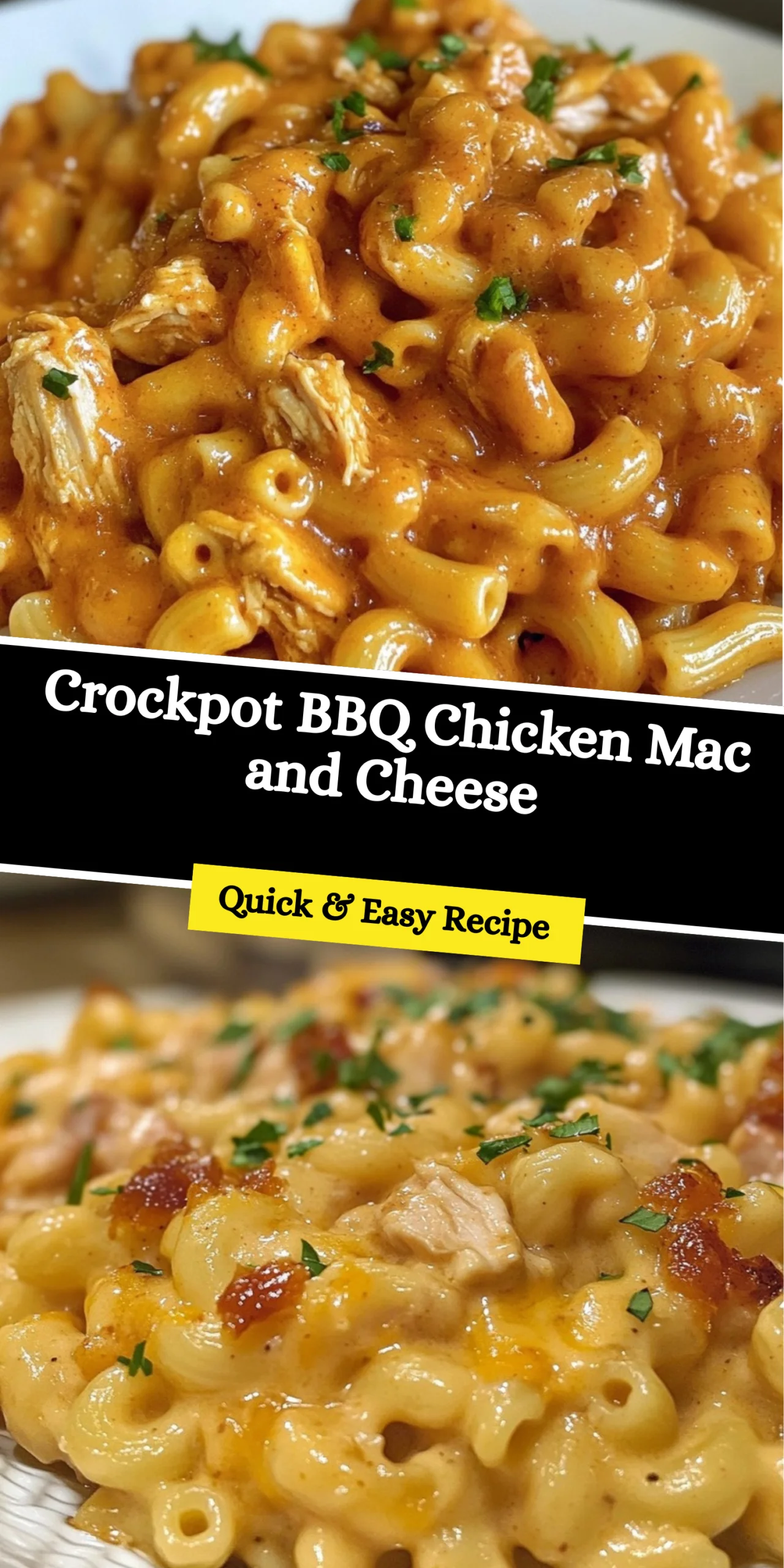 Crockpot BBQ Chicken Mac and Cheese