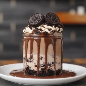 No-Bake Nutella Oreo Cheesecake Jar