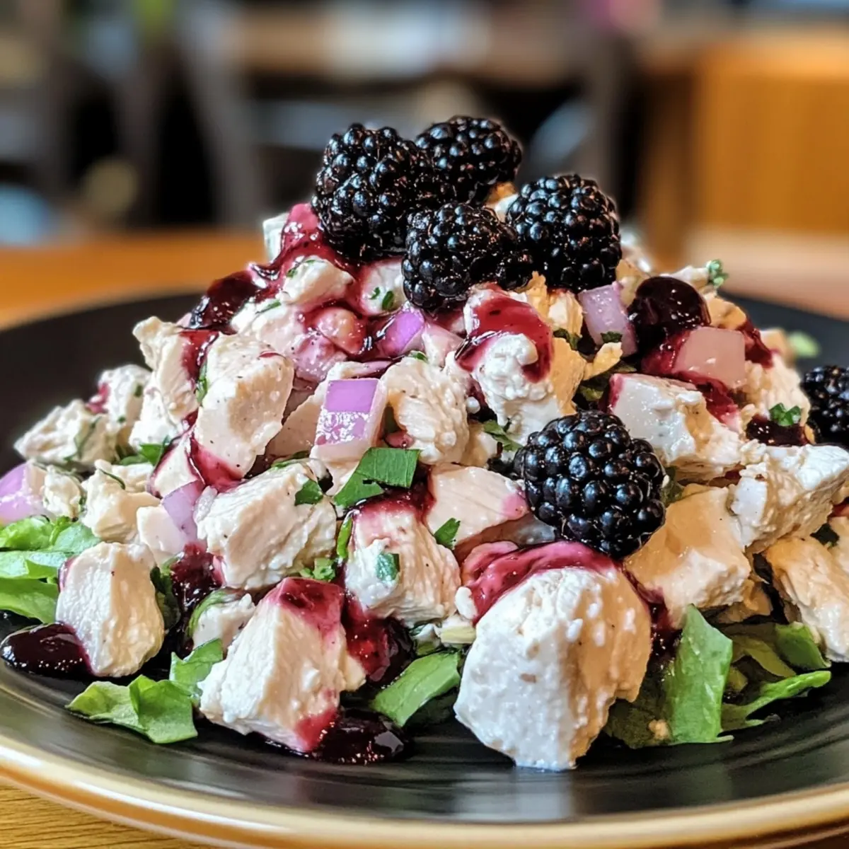 Low Carb Blackberry Cottage Cheese Chicken Salad