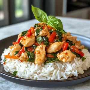 30-Minute Spicy Thai Basil Chicken rice