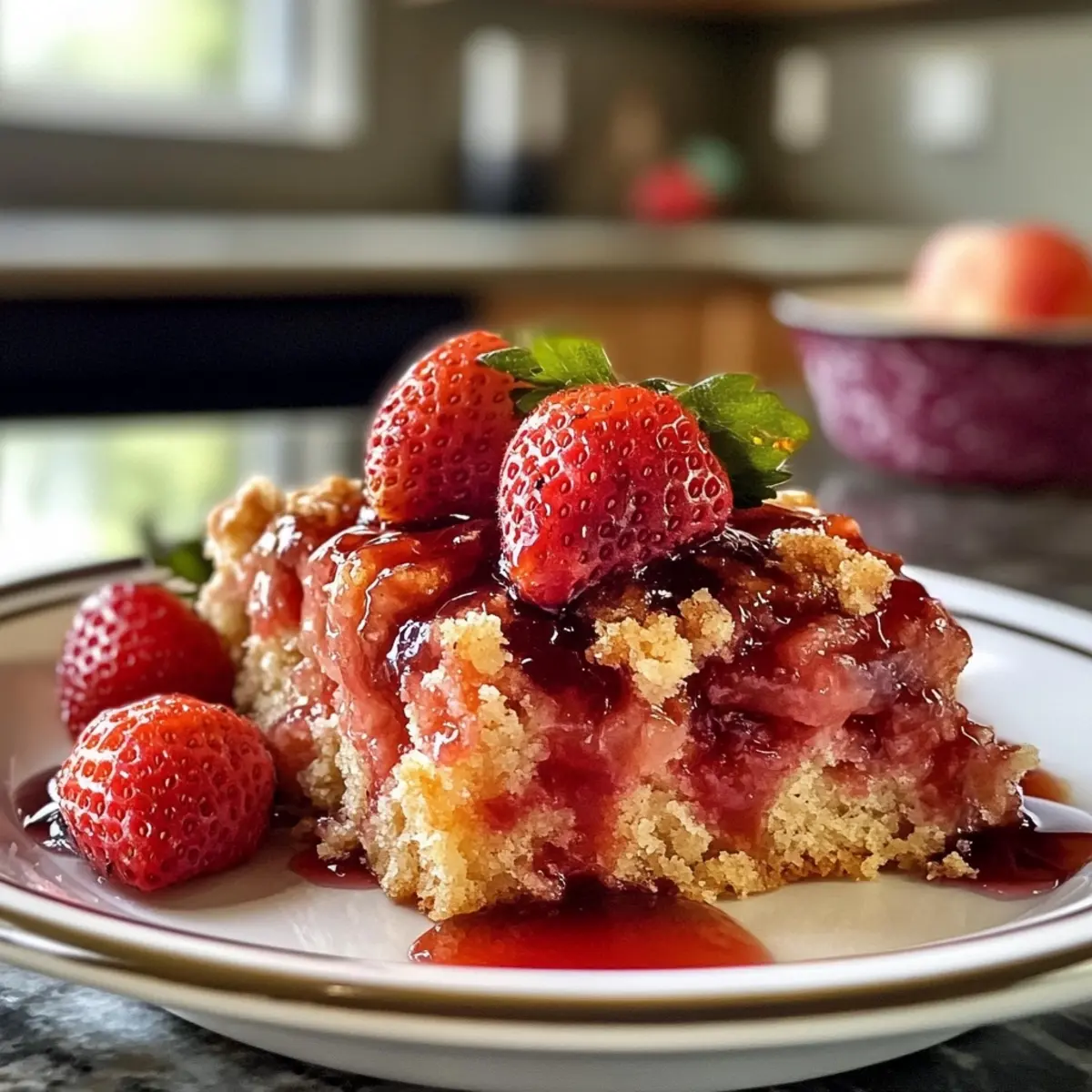 Strawberry Balsamic Dump Cake