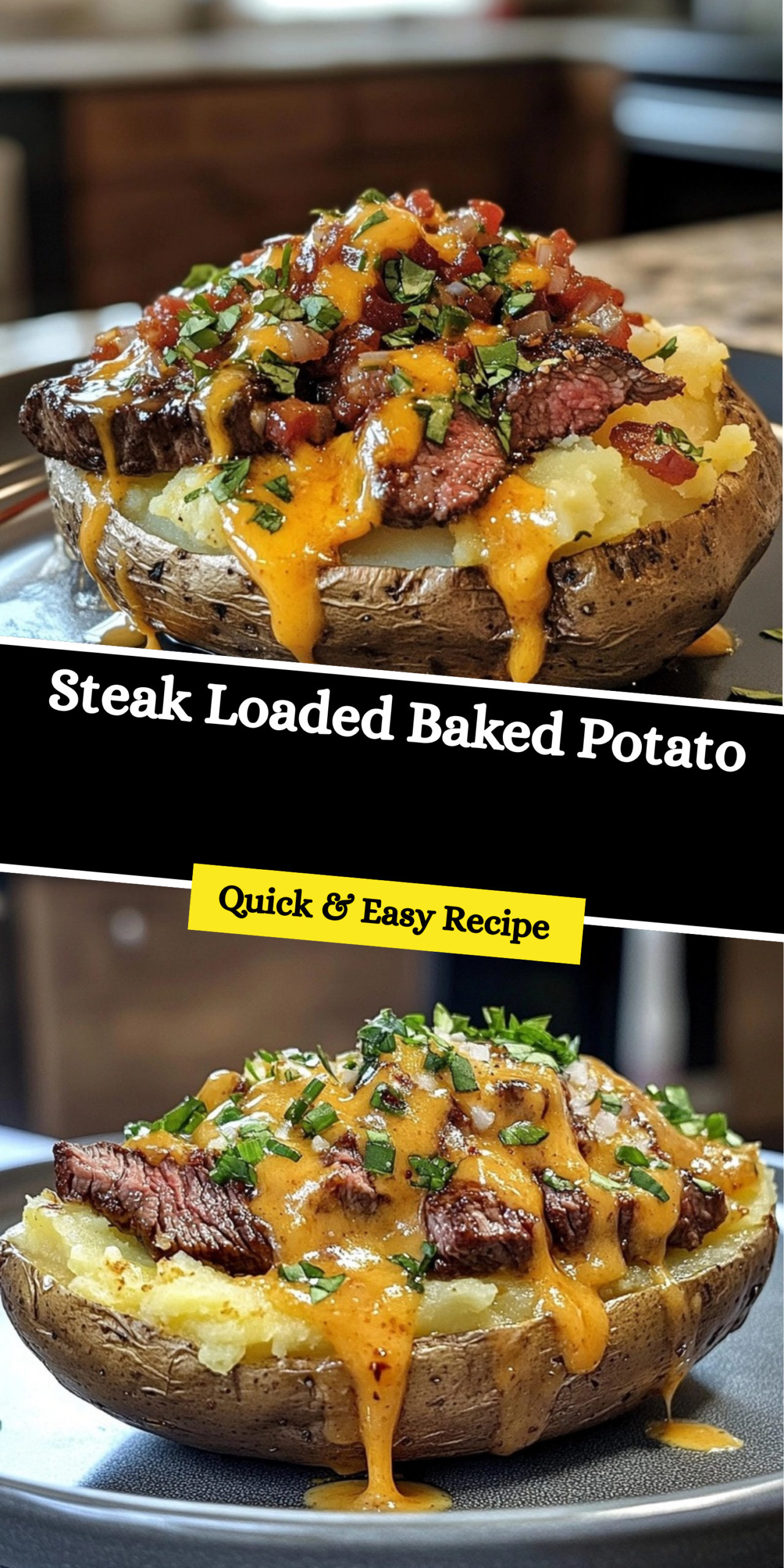 Steak Loaded Baked Potato