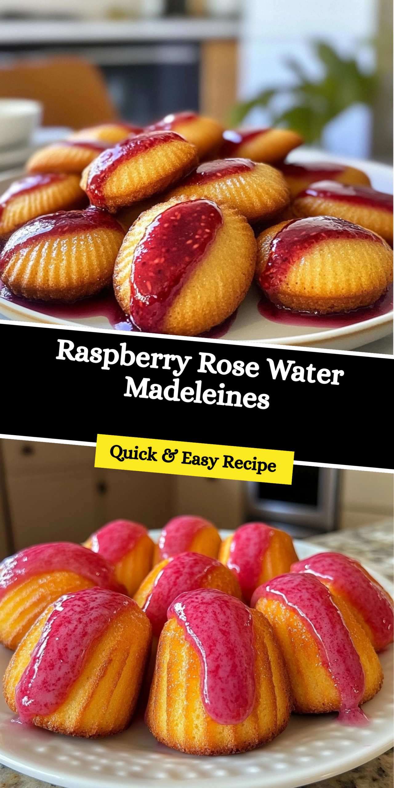 Raspberry Rose Water Madeleines