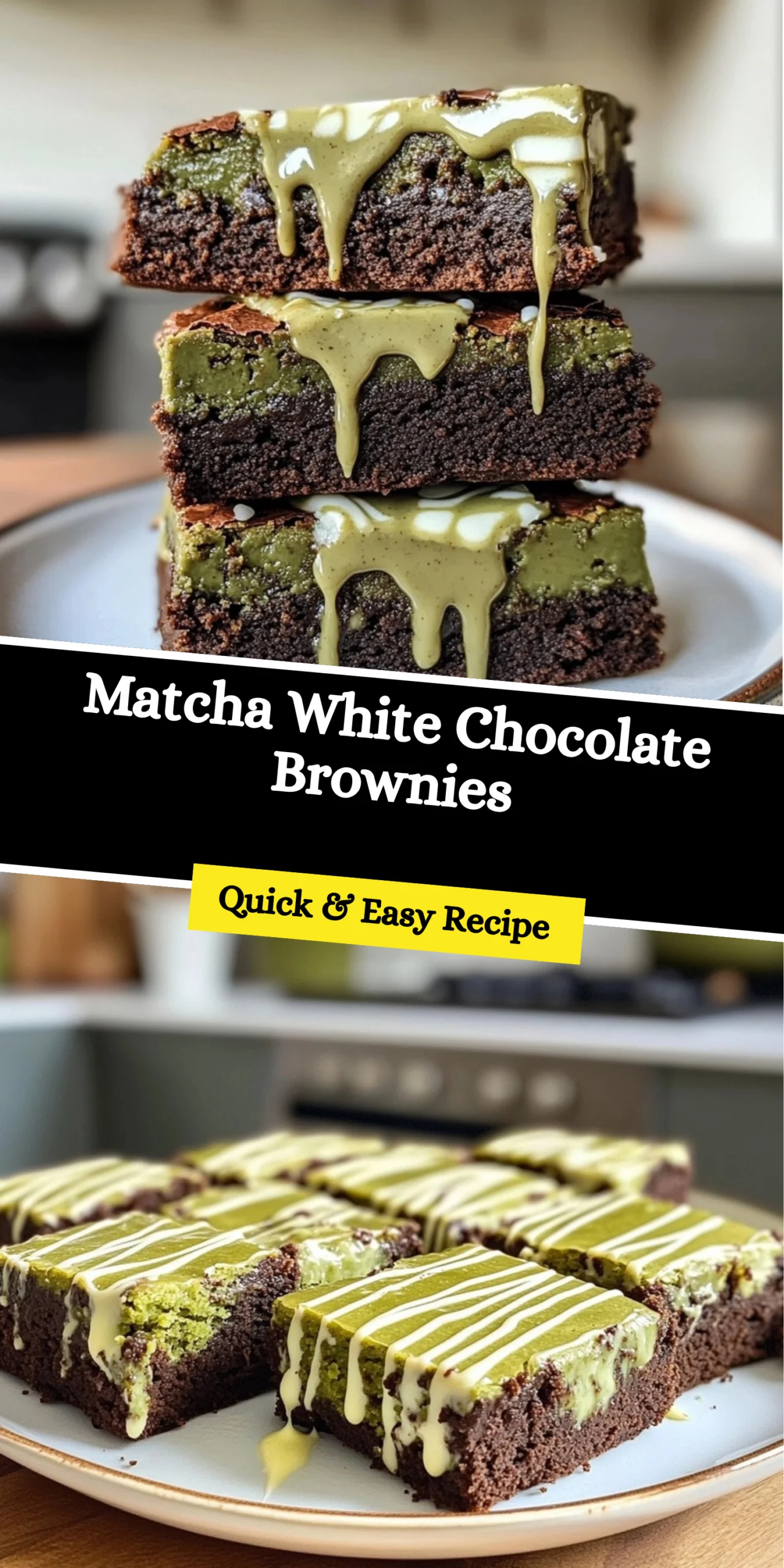 Matcha White Chocolate Brownies
