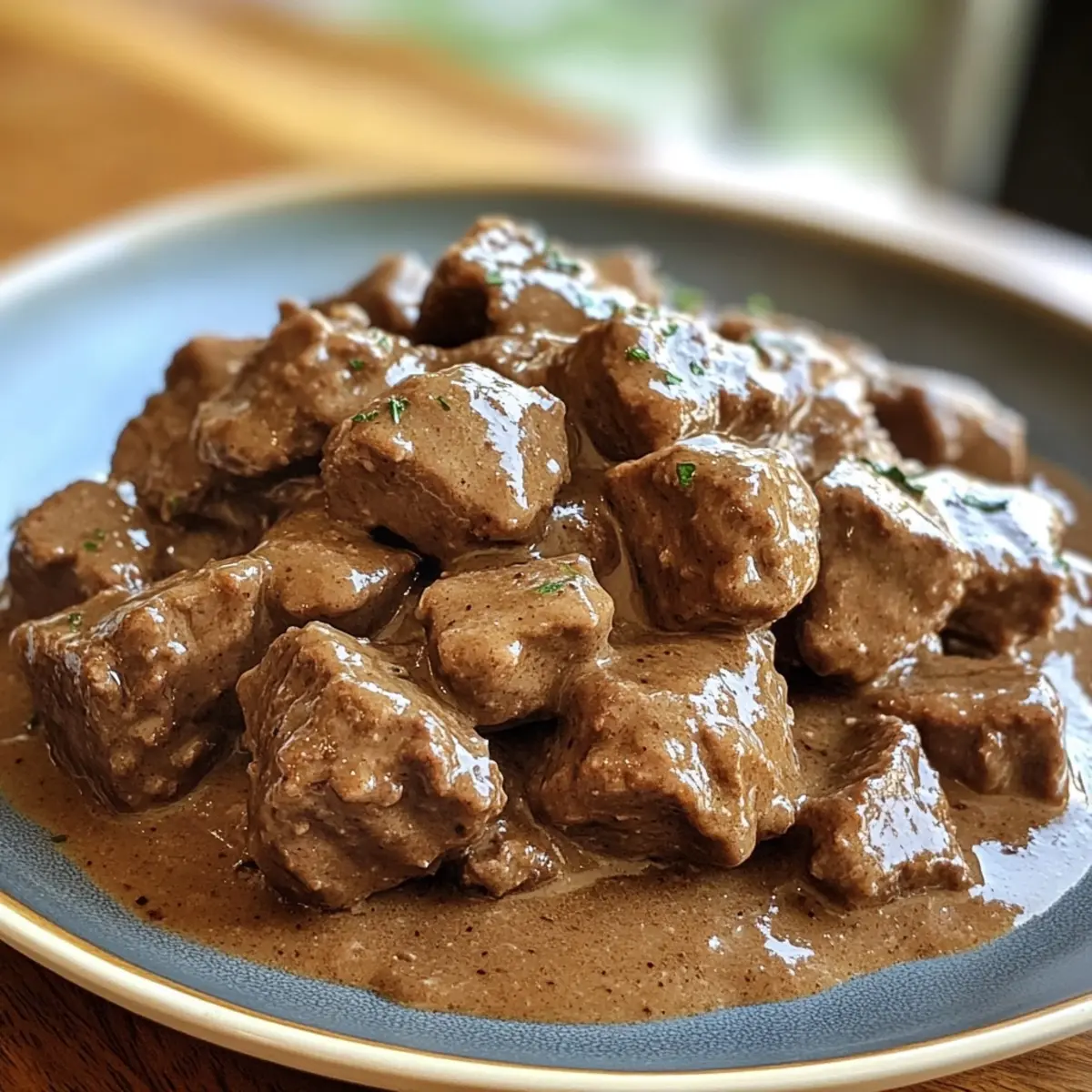Slow Cooker Beef Tips and Gravy