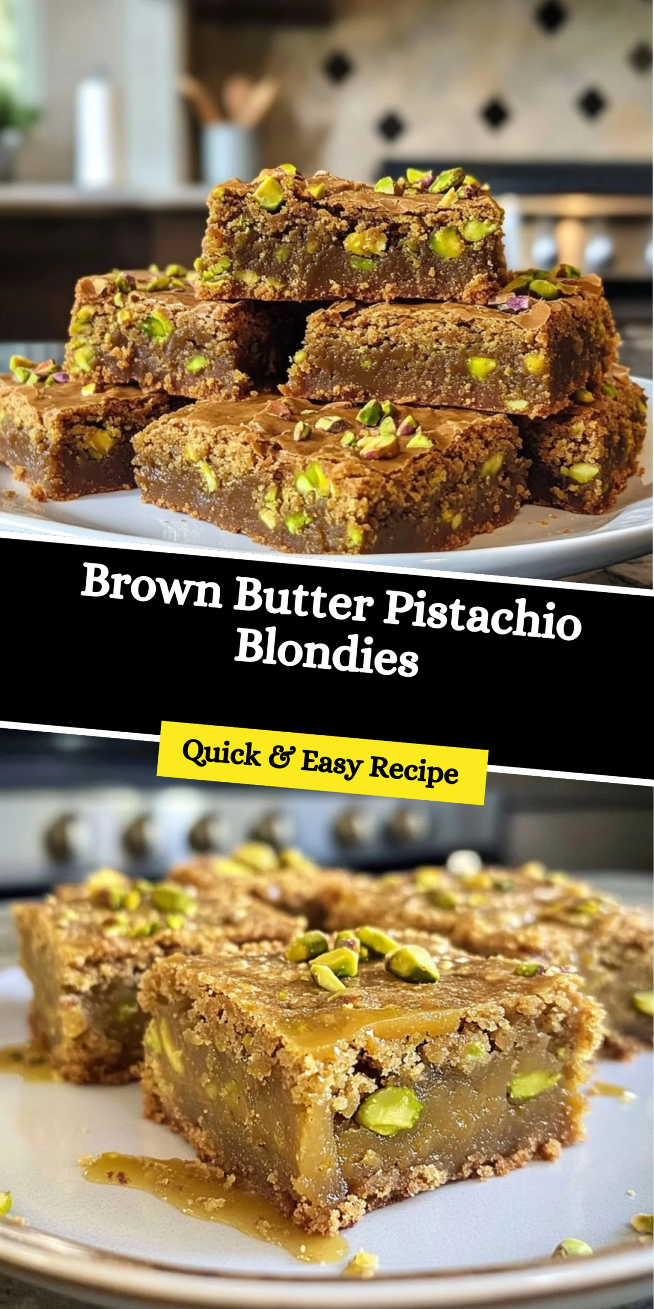 Brown Butter Pistachio Blondies