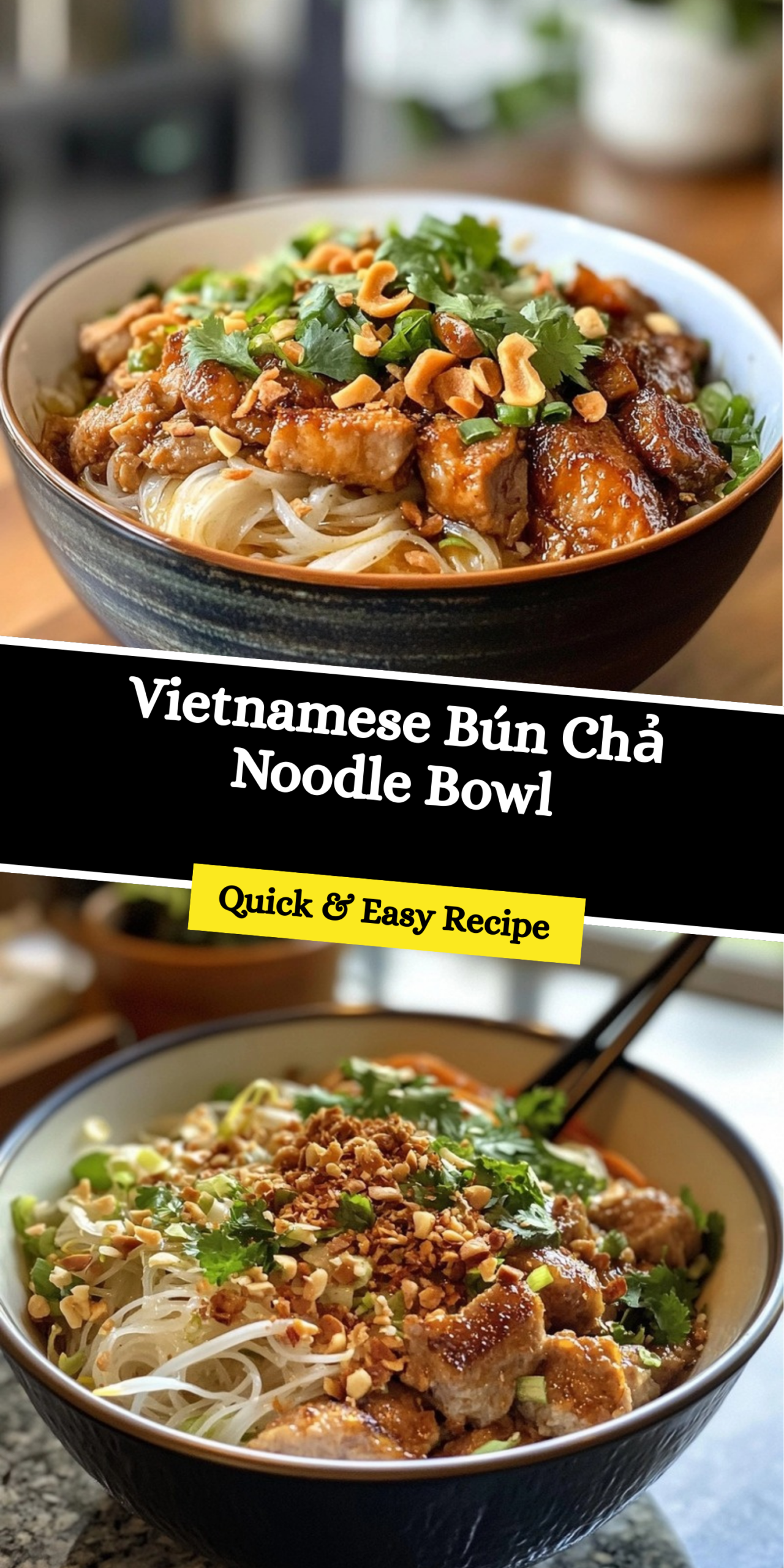 Vietnamese Bún Chả Noodle Bowl
