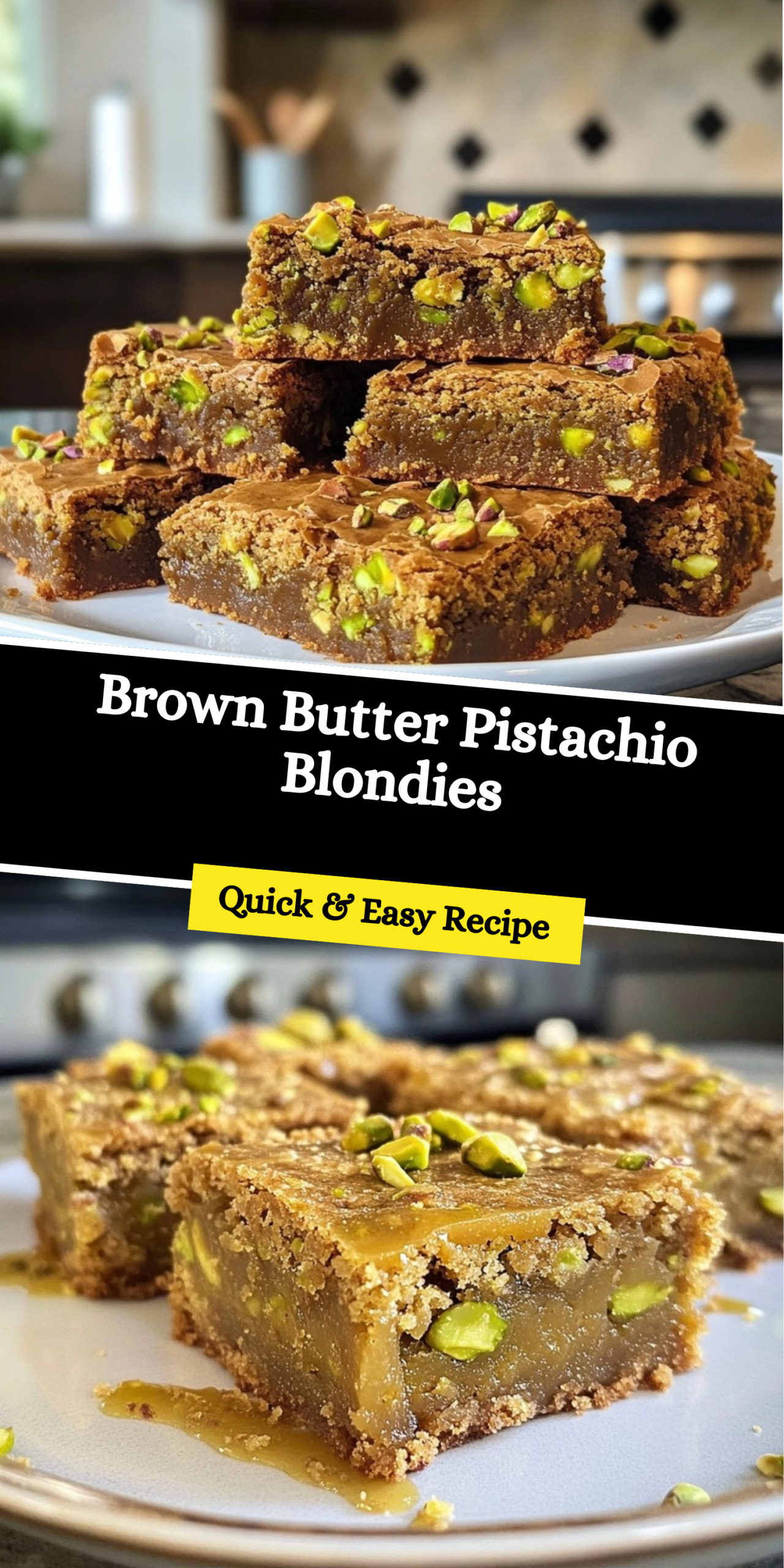 Brown Butter Pistachio Blondies