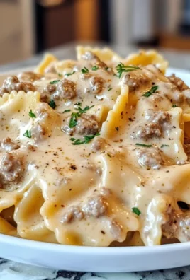 Cajun Cream Cheese Alfredo Bowties with Spiced Ground Beef