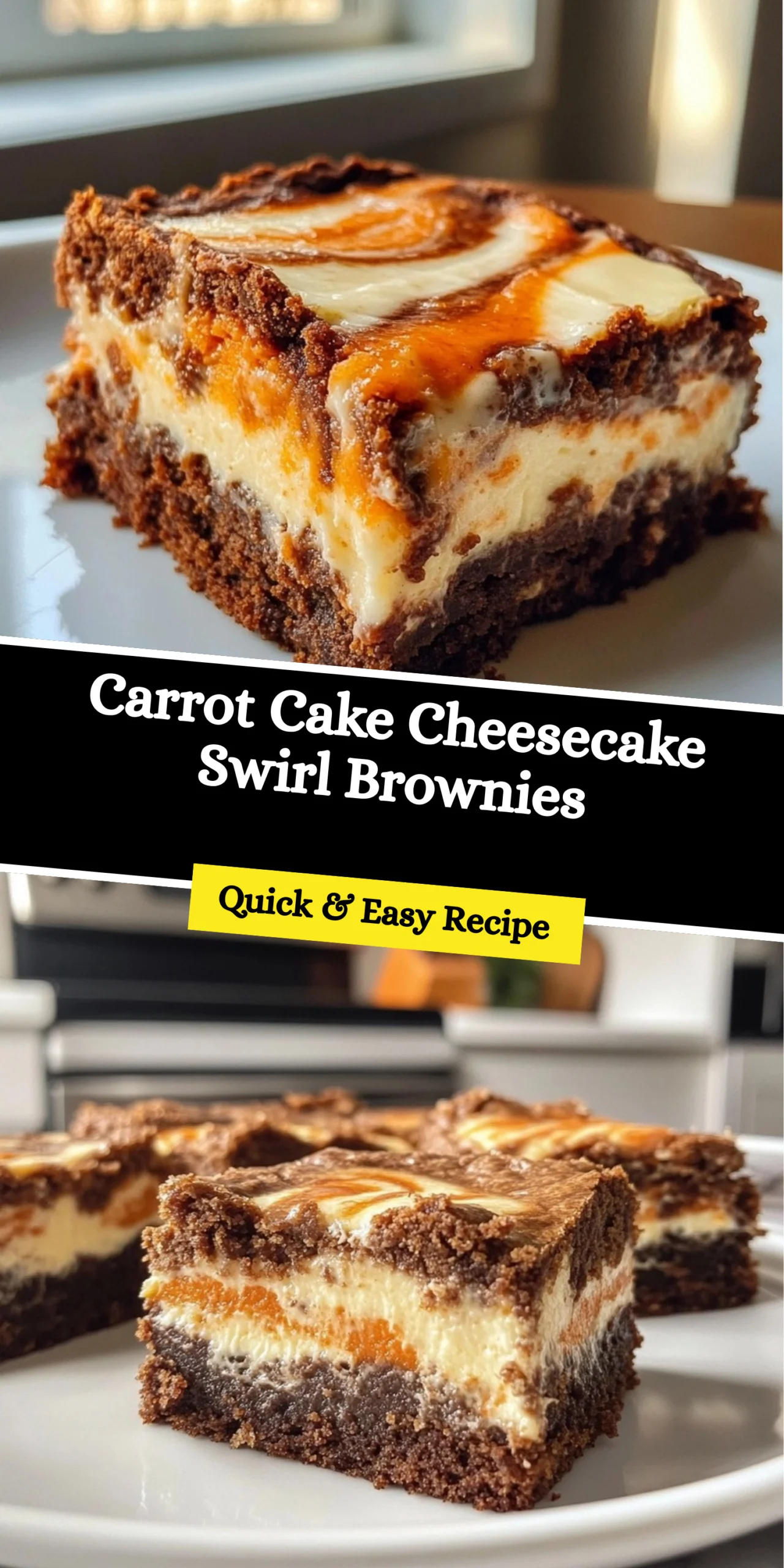 Carrot Cake Cheesecake Swirl Brownies