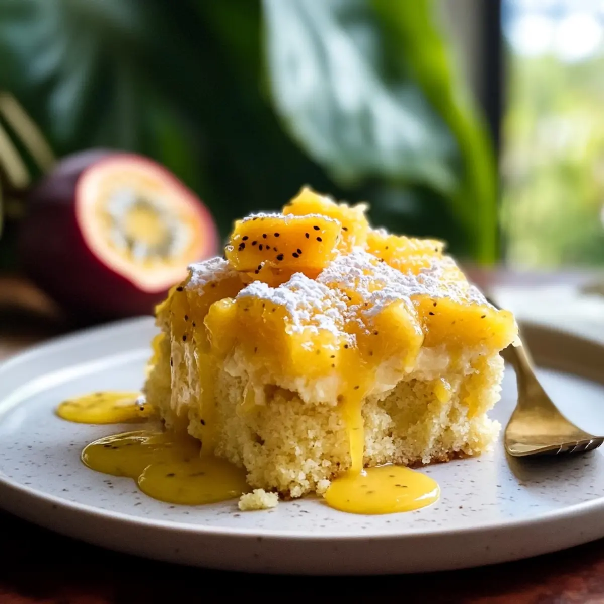 Mango Passionfruit Dump Cake