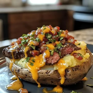 Steak Loaded Baked Potato