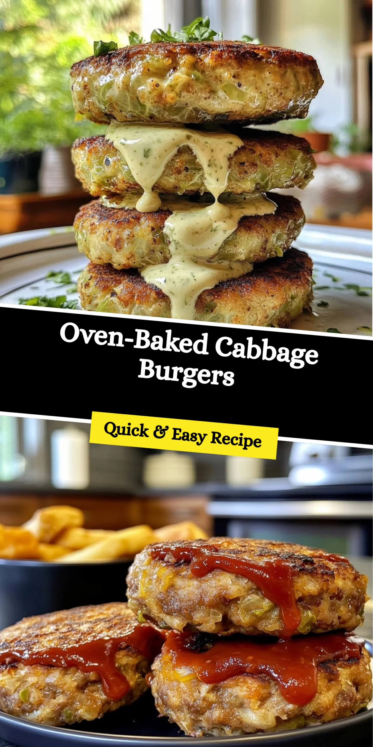 Oven-Baked Cabbage Burgers