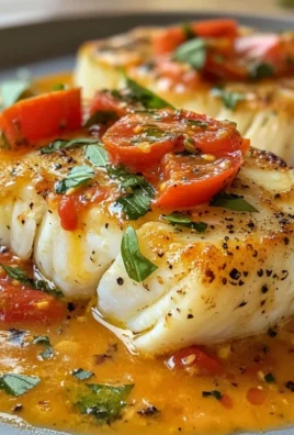 Pan-Seared Cod in White Wine Tomato Basil Sauce