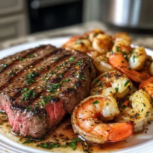 Garlic Butter Grilled Steak and Shrimp