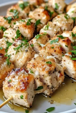 Air Fryer Garlic Parmesan Chicken Skewers