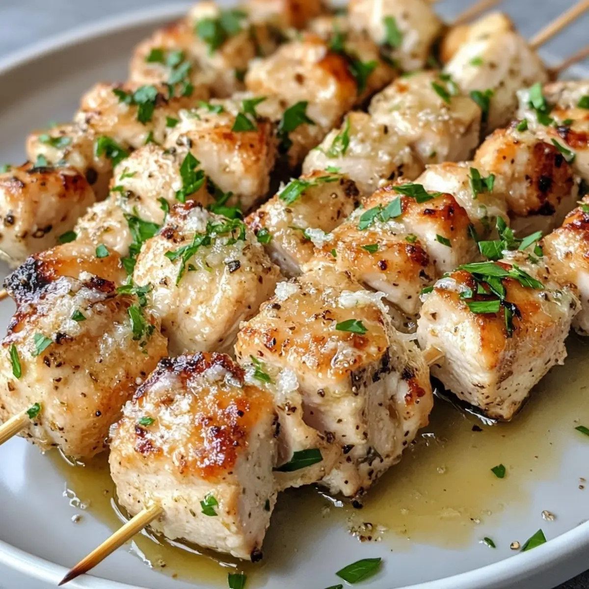 Air Fryer Garlic Parmesan Chicken Skewers
