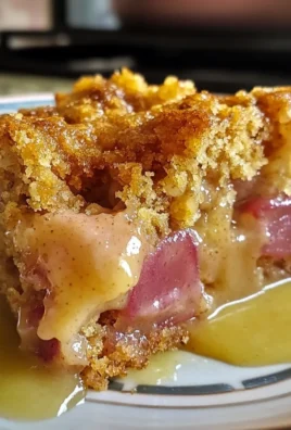 Rhubarb and Ginger Custard Dump Cake