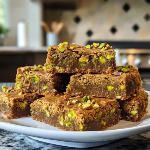 Brown Butter Pistachio Blondies