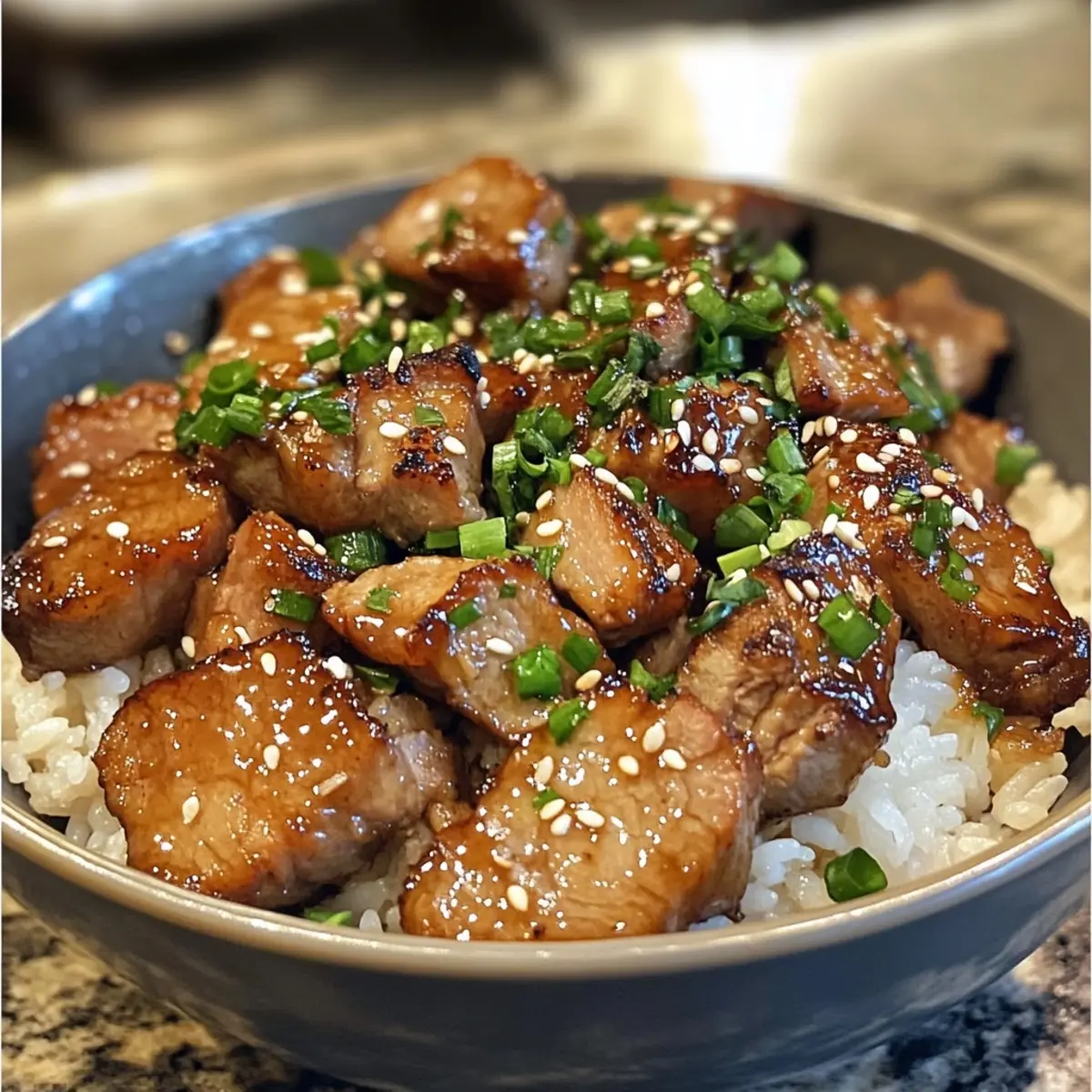 Honey Garlic Pork Rice Bowl