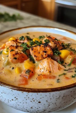 Creamy Blackened Salmon Chowder