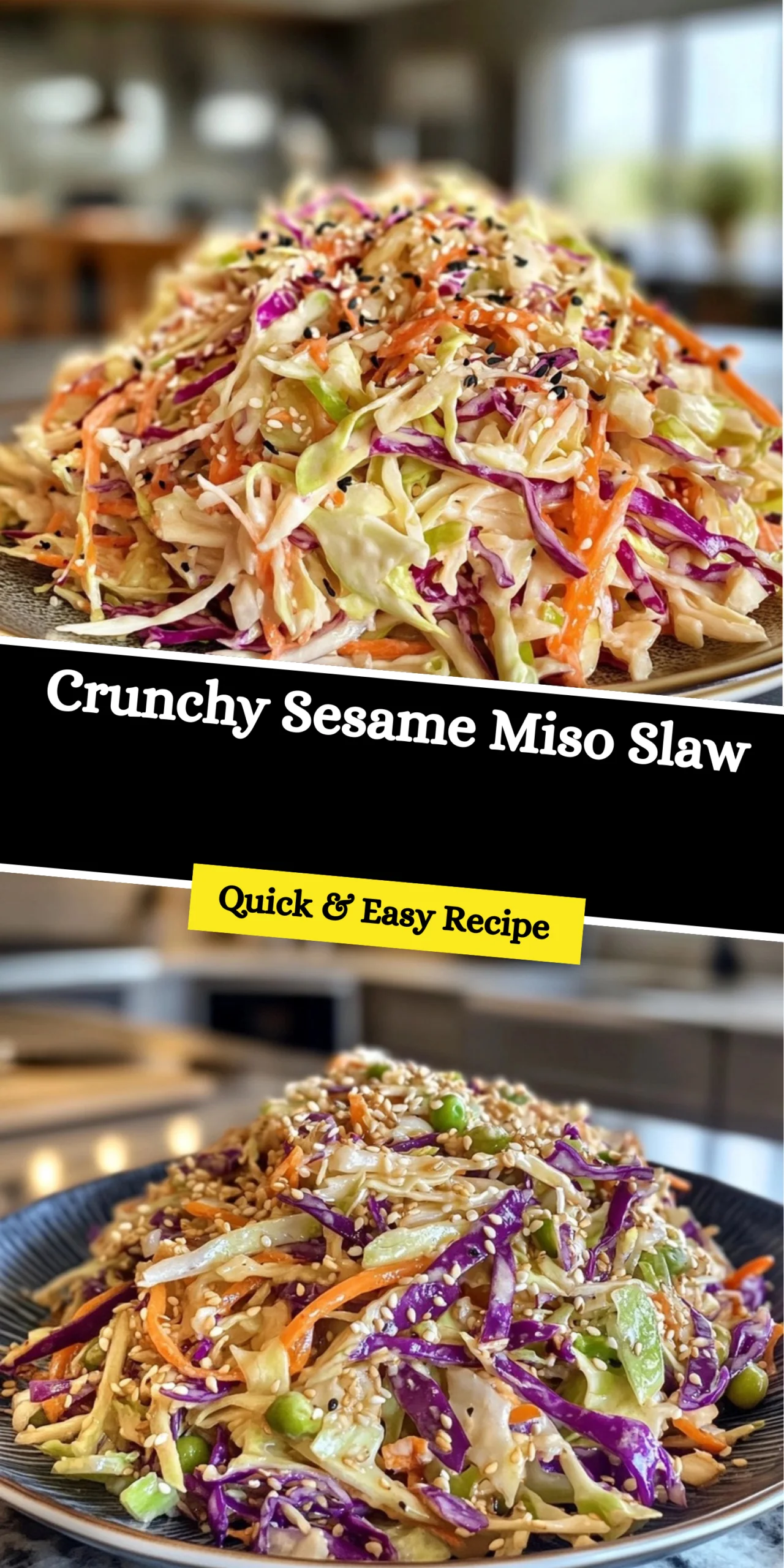 Crunchy Sesame Miso Slaw