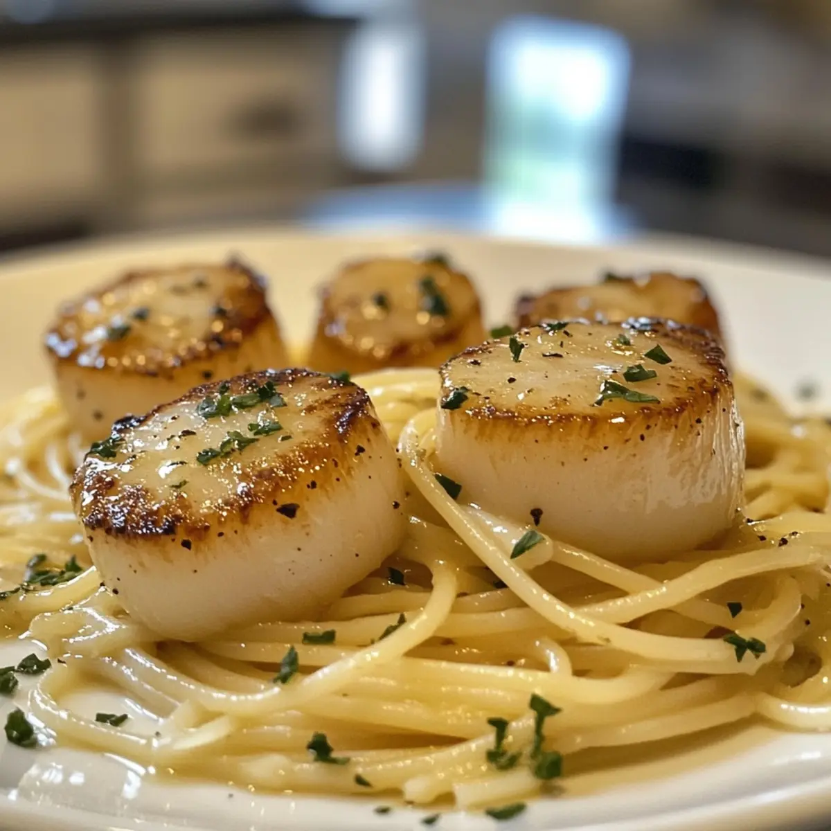 Buttery Garlic Scallop Pasta