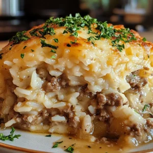 French Onion Ground Beef and Rice Casserole