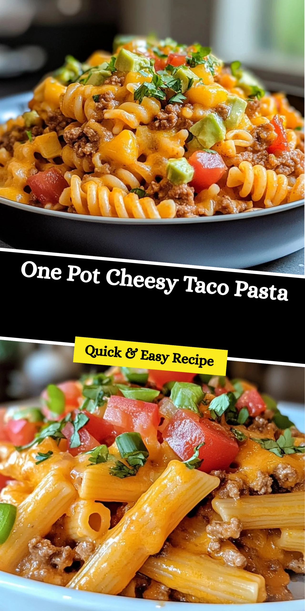 One Pot Cheesy Taco Pasta