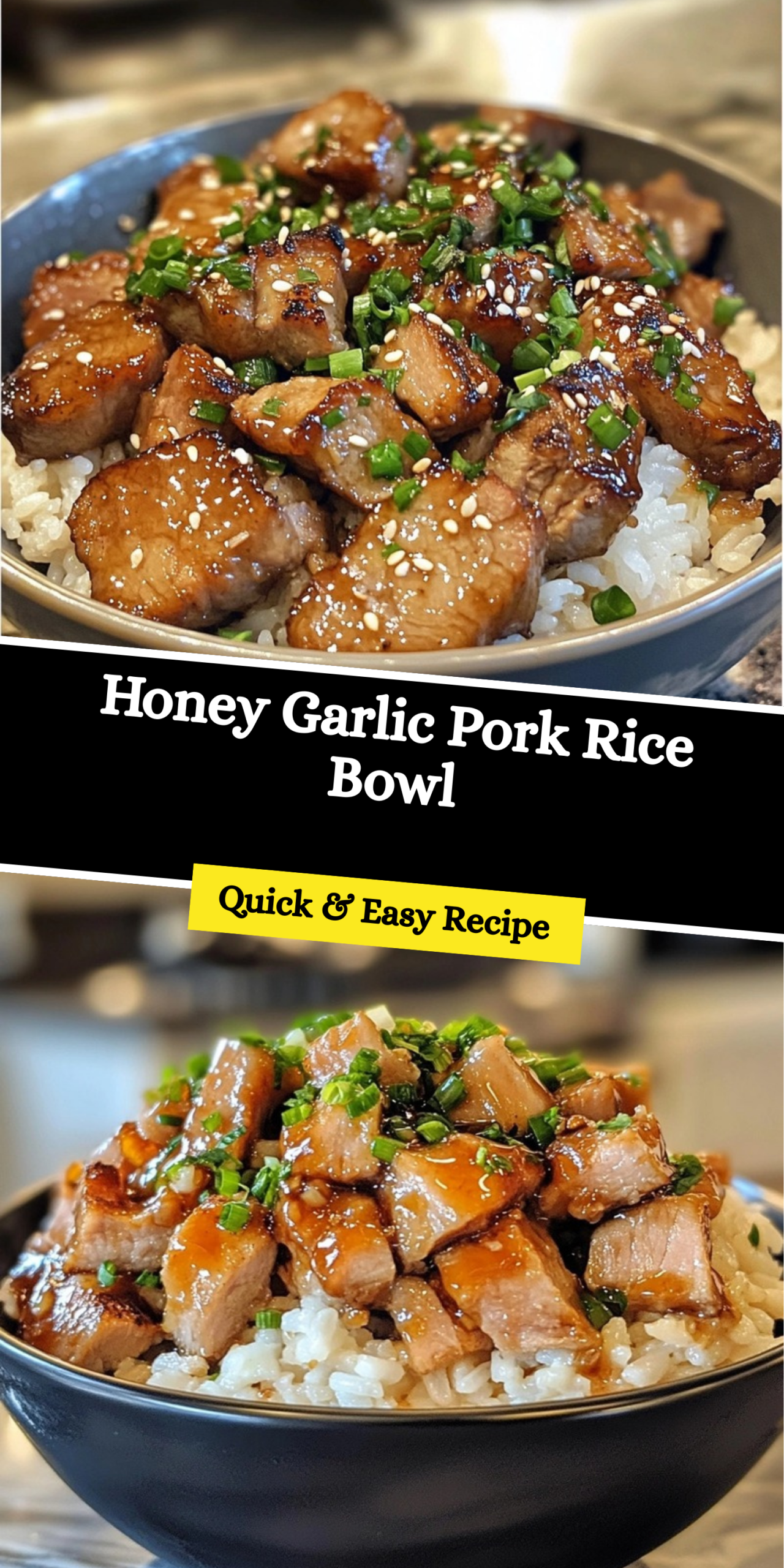 Honey Garlic Pork Rice Bowl