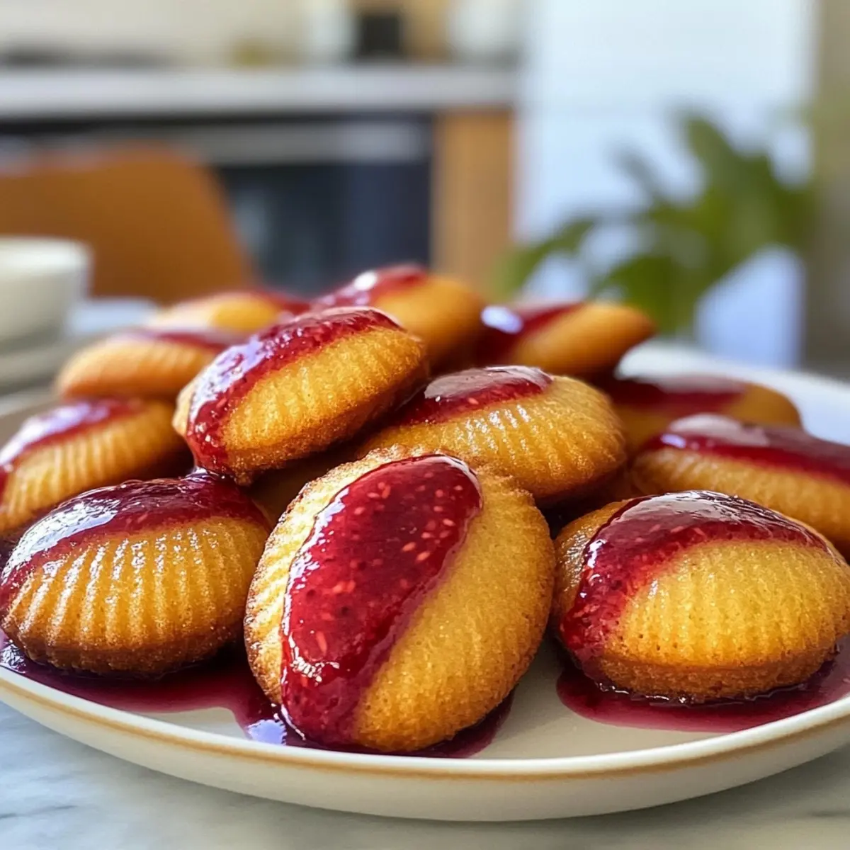 Raspberry Rose Water Madeleines